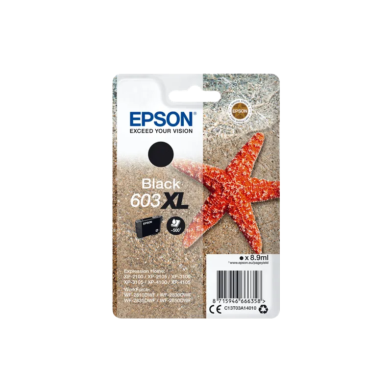 Cartuccia Epson 603XL Nero Originale C13T03A14010 Cartuccia Epson 603XL Nero Originale C13T03A14010