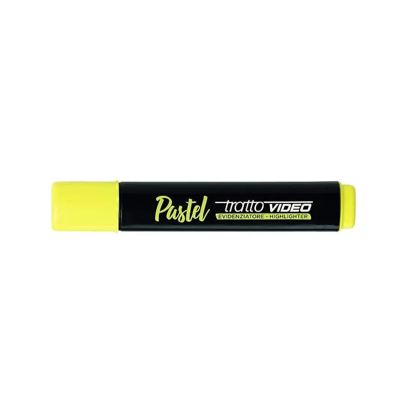 EVIDENZIATORE TRATTO VIDEO PASTEL GIALLO LIMO PUNTA SCALPELLO EVIDENZIATORE TRATTO VIDEO PASTEL GIALLO LIMO PUNTA SCALPELLO