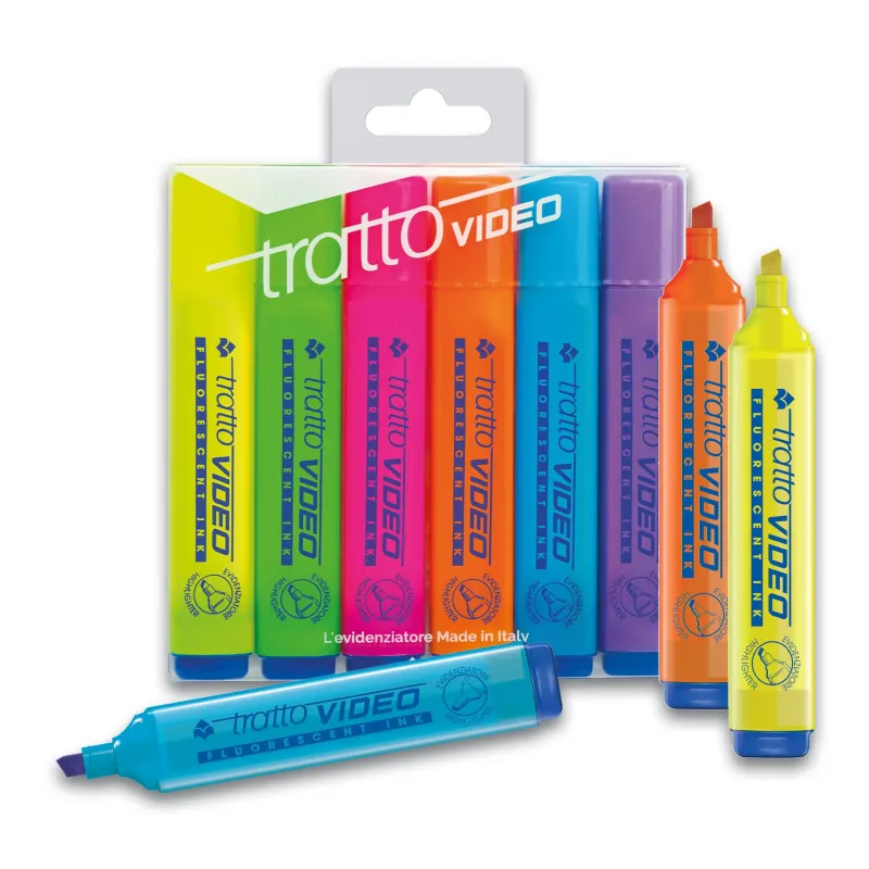 EVIDENZIATORI TRATTO VIDEO ASTUCCIO 6 PEZZI ASSORTITI
