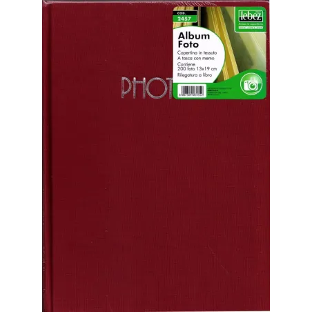 Album foto copertina in tessuto bordeaux