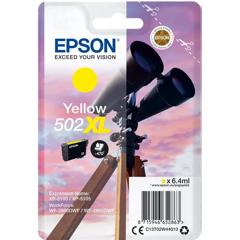 Cartuccia Epson 502XL C13T02W44010 Originale Giallo