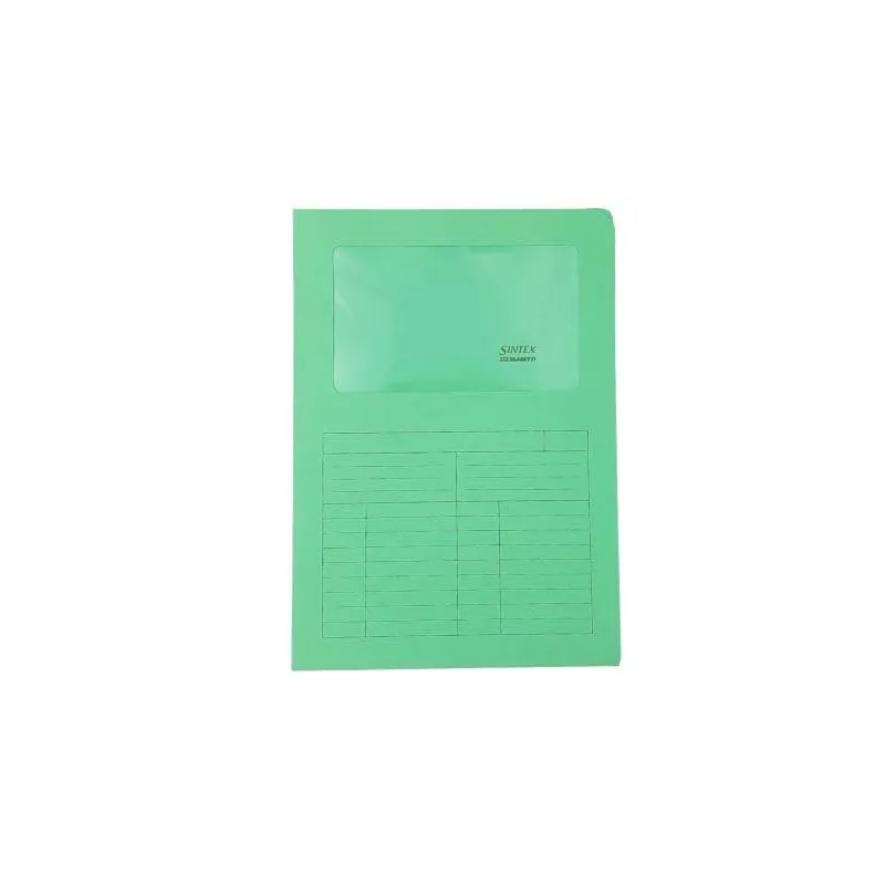 Cartelline SINTEX con finestra verde