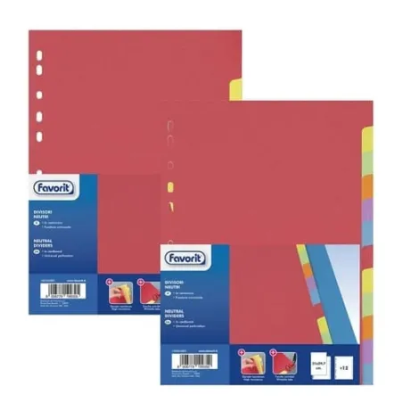 Divisori neutri sei tasti in cartoncino con foratura universale