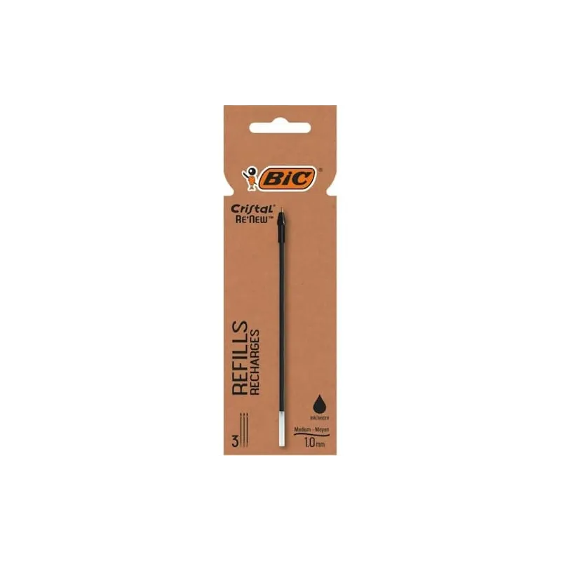 REFILL NERO  PER PENNA A SFERA BIC CRISTAL RE NEW