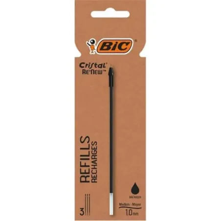 REFILL NERO PER PENNA A SFERA BIC CRISTAL RE NEW