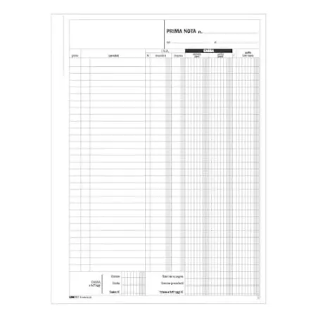 Blocco prima nota cassa entrate e uscite iva formato A4
