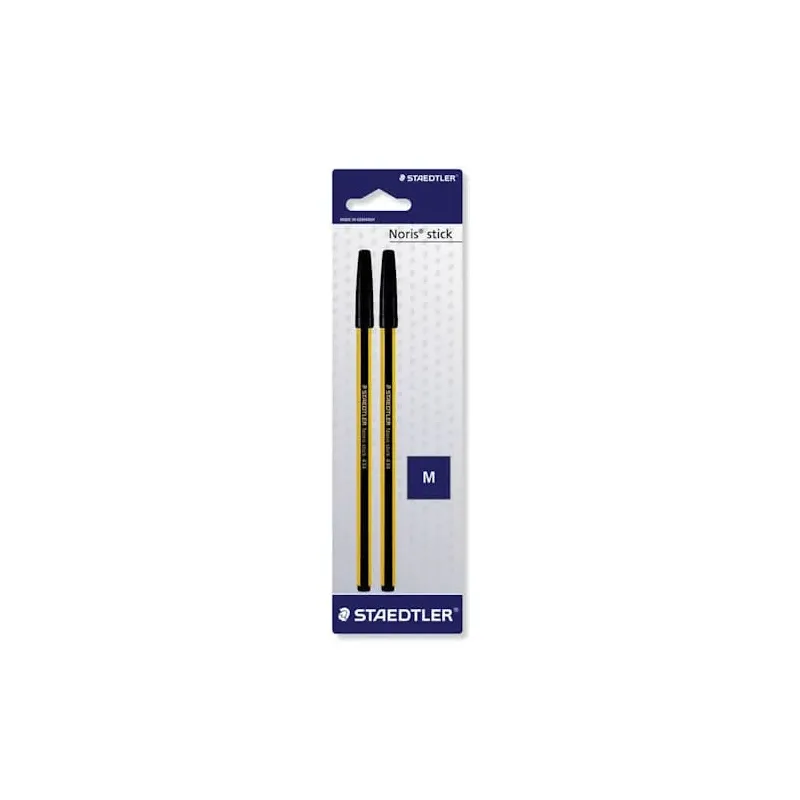 Penna a sfera Noris Stick Nero punta media cf 2 pezzi Penna a sfera Noris Stick Nero punta media cf 2 pezzi