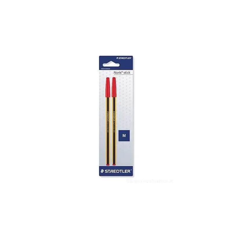 Penna a sfera Noris Stick rossa punta media cf 2 pezzi Penna a sfera Noris Stick rossa punta media cf 2 pezzi