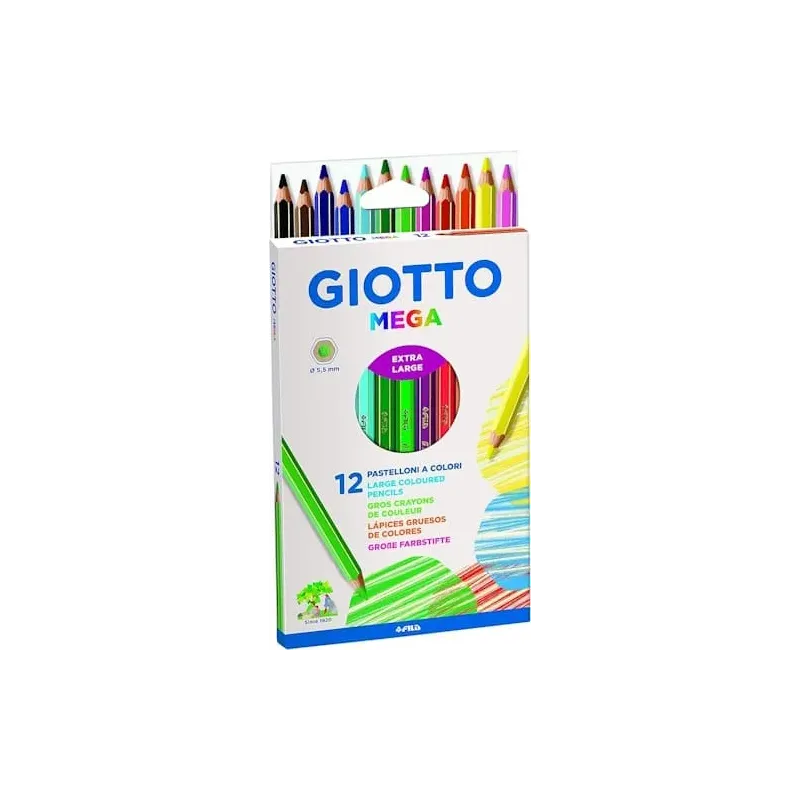 Pastelli a colore Giotto Mega 12 Pezzi