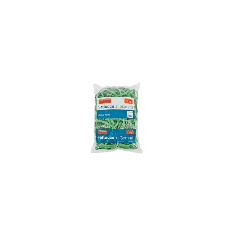 Fettuccia in gomma verde busta da 1Kg 8mm Ø 80mm