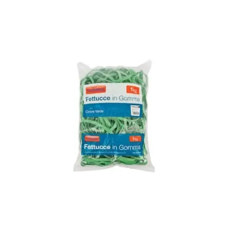 Fettuccia in gomma verde busta da 1Kg 8mm Ø 80mm