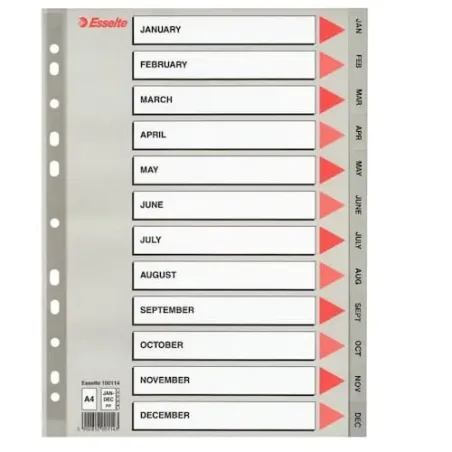 Separatore A4 a rubrica per  raccoglitori