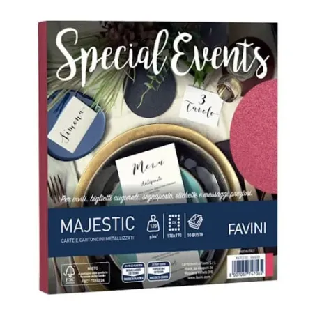 Buste metallizzate gommate per eventi Favini Majestic 17 x 17 cm
