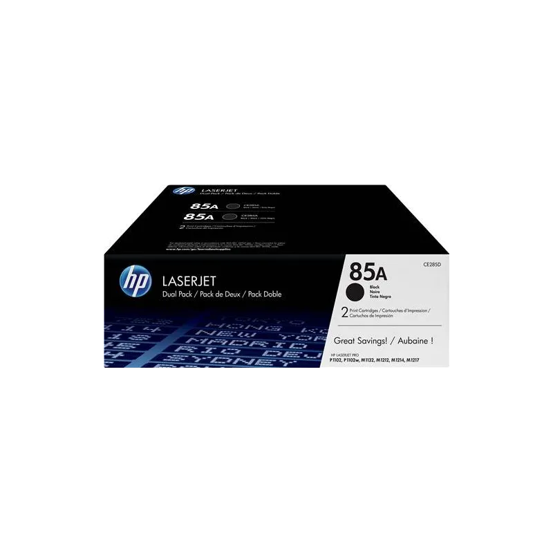 ORIGINAL Toner HP CE285AD 85A Confezione 2 Toner Nero 1600 Pagine ORIGINAL Toner HP CE285AD 85A Confezione 2 Toner Nero 1600 Pagine