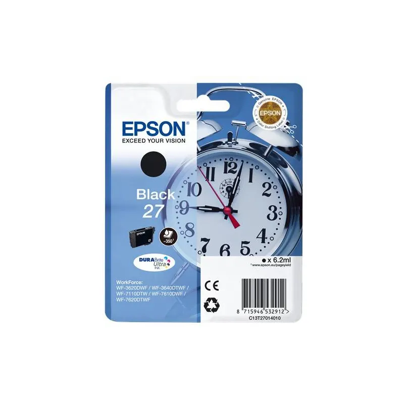 Cartuccia Epson C13T27014010 T2701 Originale Nero 350 Pagine 6.2ml Cartuccia Epson C13T27014010 T2701 Originale Nero 350 Pagine 6.2ml