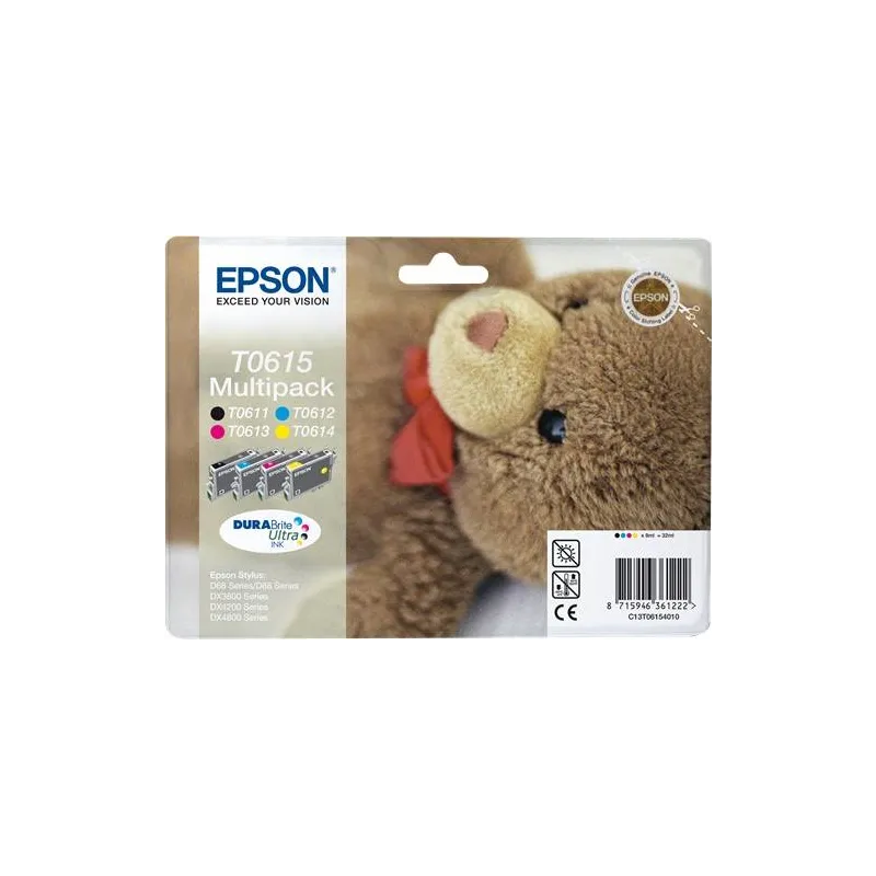 ORIGINAL Epson Multipack bk/c/m/y C13T06154010 T0615 4 cartucce: T0611 + T0612 + T0613 + T0614