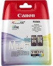 Cartuccia Canon Multipack nero più colore 2970B010 PG-510 + CL-511 Originale