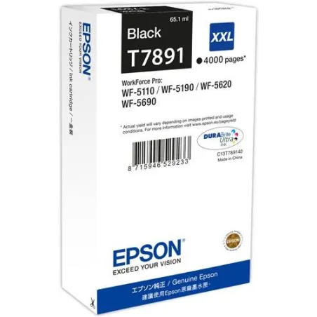 ORIGINAL Epson Cartuccia d'inchiostro nero C13T789140 T7891 ~4000 Seiten 65.1ml XXL