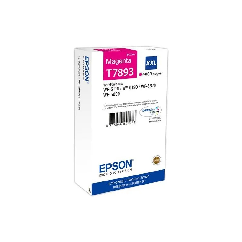 ORIGINAL Epson Cartuccia d'inchiostro magenta C13T789340 T7893 ~4000 Seiten 34.2ml XXL