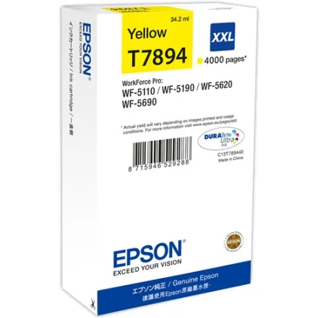 ORIGINAL Epson Cartuccia d'inchiostro giallo C13T789440 T7894 ~4000 Seiten 34.2ml XXL