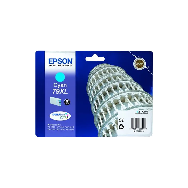 Cartuccia  Epson T7902 / C13T79024010 Ciano 2000 Pagine 17.1ml 79XL Originale